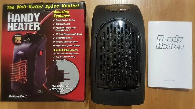 Портативний обігрівач теплик з пультом керамічний тепловентилятор Handy Heater 400 Вт чорний - фото 4
