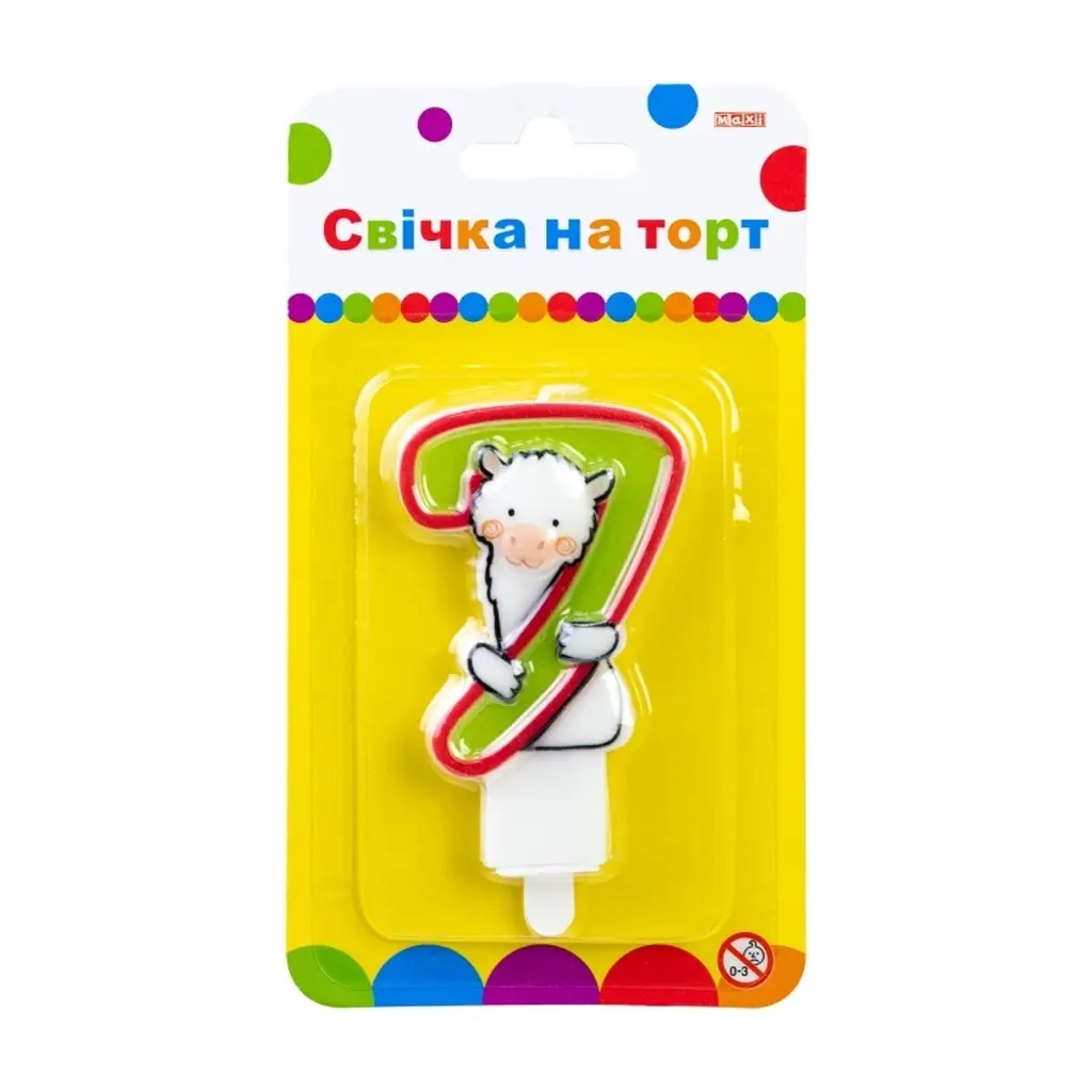 Свічка Maxi Llama "7" висотою 7,62 см (MX622068-7)