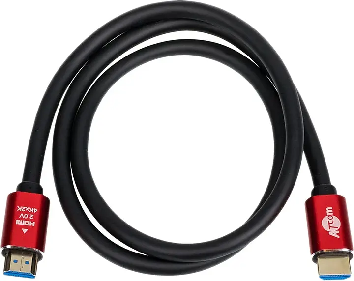 Кабель HDMI to HDMI 2m Atcom (24942) 4K, ver 2.0. Red/Gold