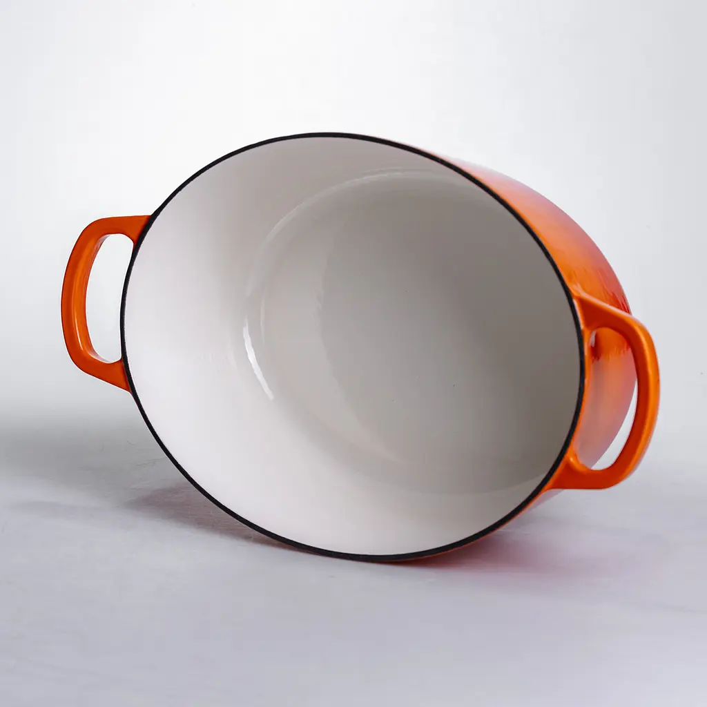 Гусятниця чавунна емальована 6 л, помаранчевий Yongkang HP-FLG-17 ORANGE - фото 4