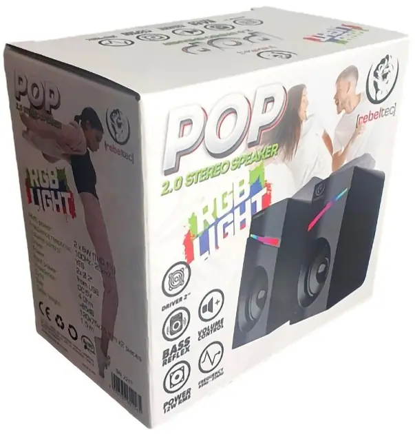 Комп'ютерні колонки Rebeltec Pop 2.0 Black - фото 3
