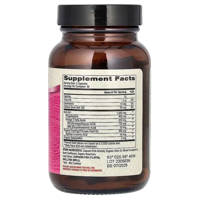 Масло криля (Krill oil) Antarctic Krill Oil with Evening Primrose Oil for Women 90 Capsules Dr. Mercola vit0005277 - фото 2
