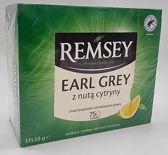 Чай чорний Remsey Earl Grey citrus з бергамотом і лимоном 75 пакетиків
