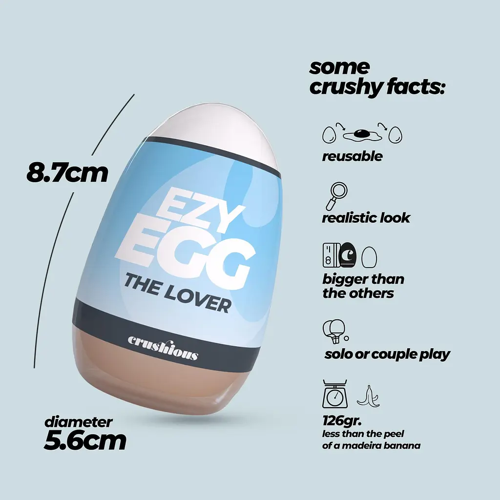 Мастурбатор яйце Crushious Ezy Egg The Lover (тілесний) - фото 19
