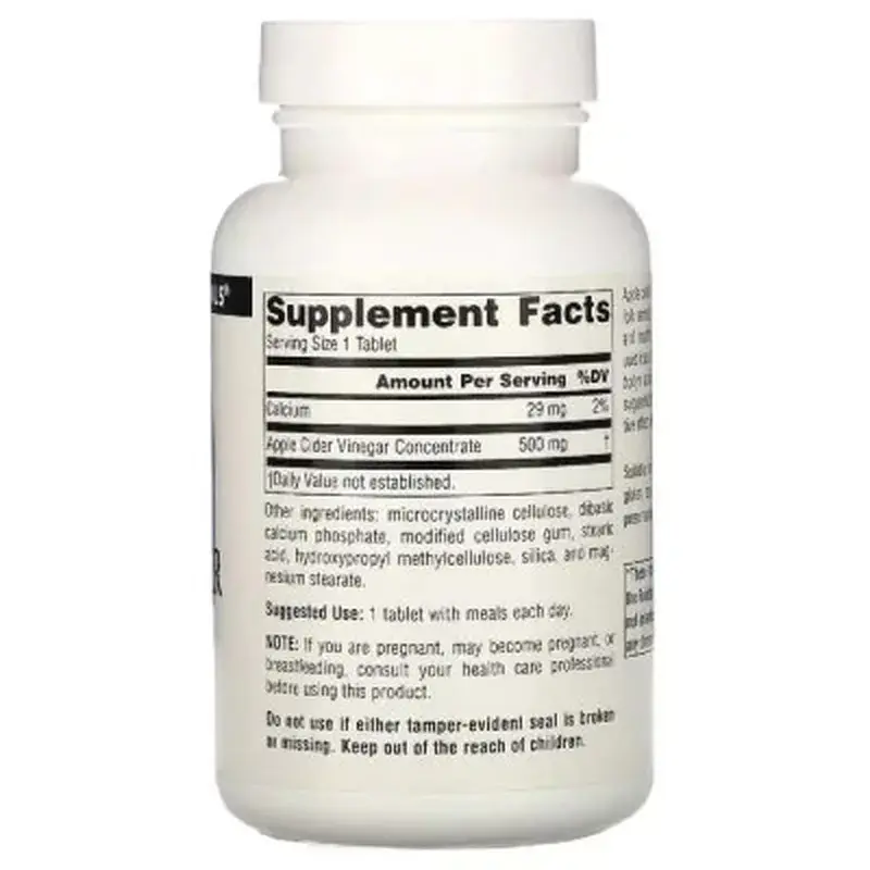 Трави Source Naturals Яблучний Оцет, 500мг, Apple Cider Vinegar, 90 таблеток (SN1355) - фото 2