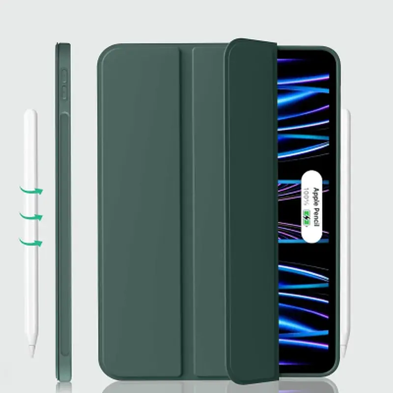 Чохол до планшета BeCover Tri Fold Soft TPU Silicone Apple iPad Pro 11" M4 2024 Dark Green (711746) - фото 3