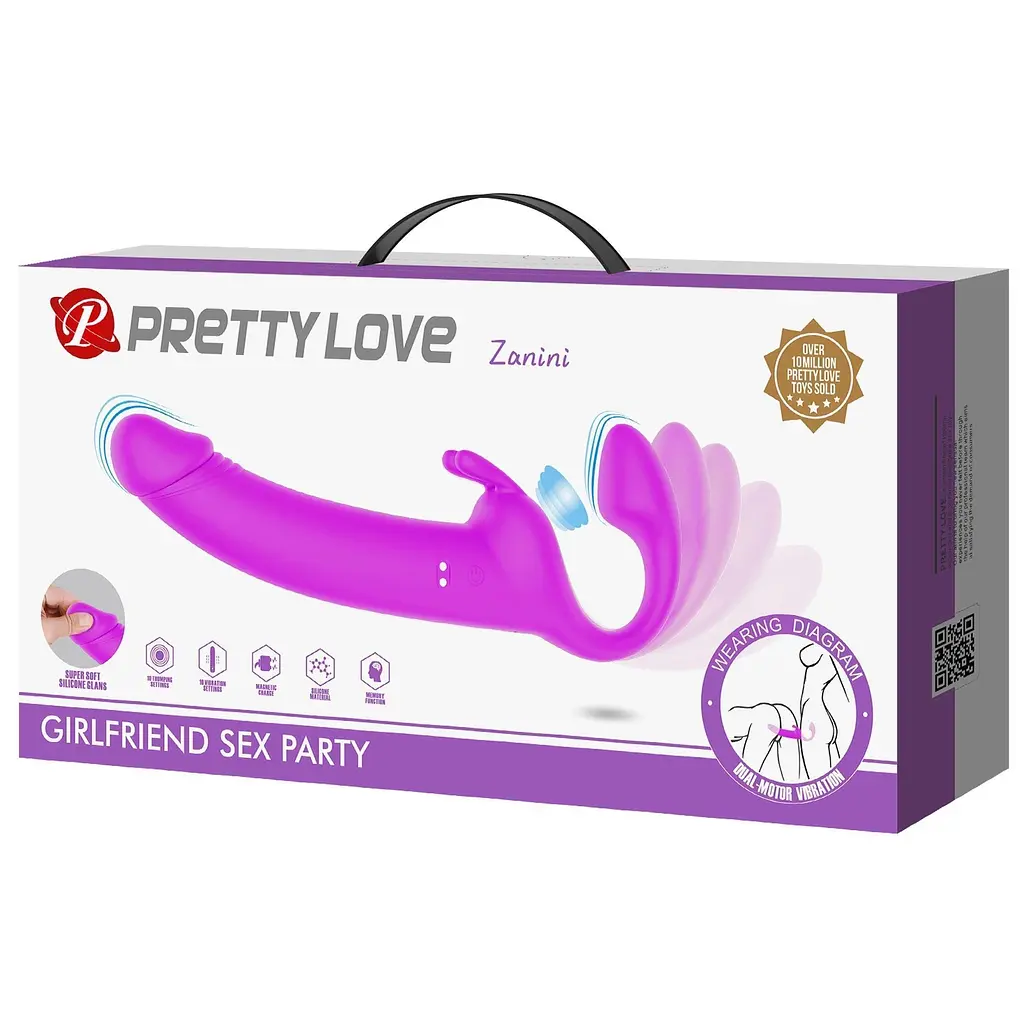Страпон Pretty Love Zanini, 28.3 см (рожевий) - фото 10