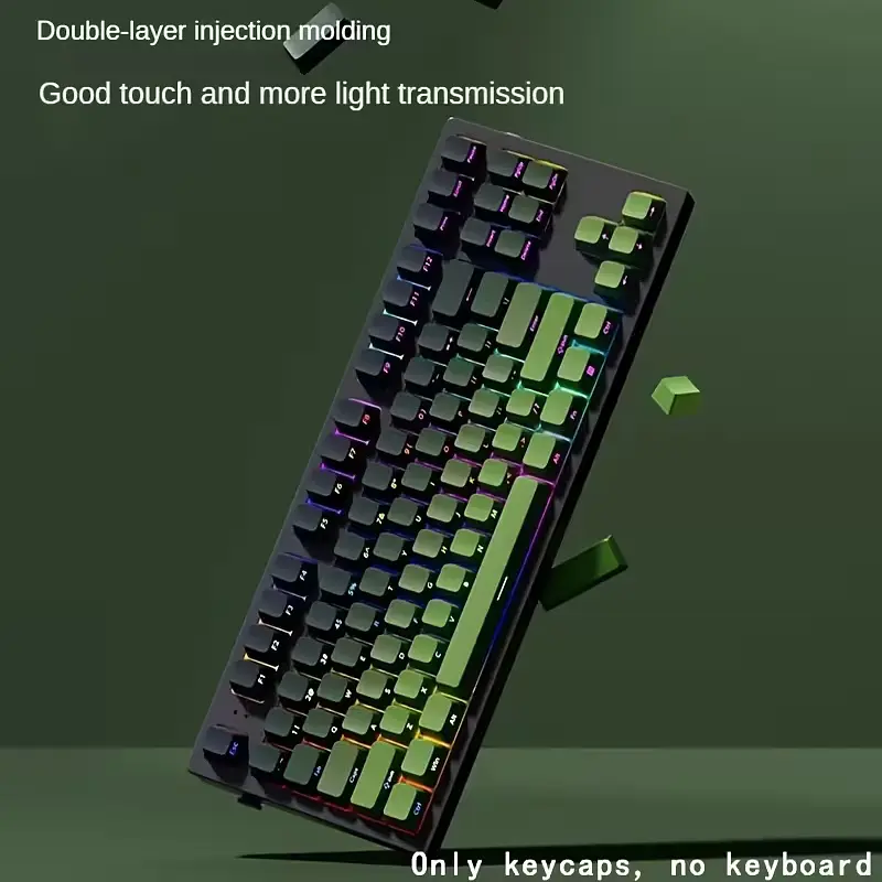Набір кейкапів PBT Green Gradient (130+) / OEM-профіль, Зелений - фото 2