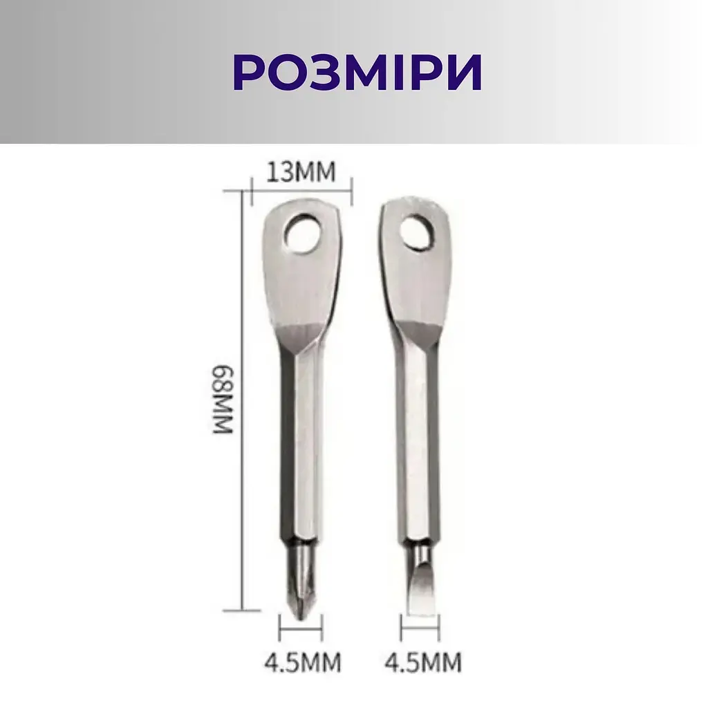 Карманный брелок с двумя мини отвертками 9х7х1см (89820001) - фото 3