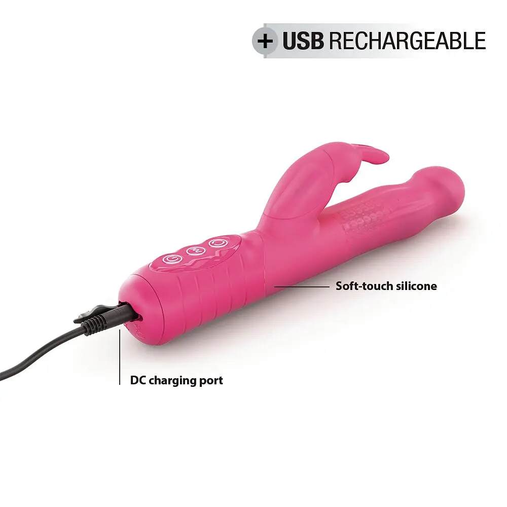 Вібратор-кролик Dorcel Baby Rabbit Magenta 2.0 з перлинним масажем і головкою, що обертається - фото 5