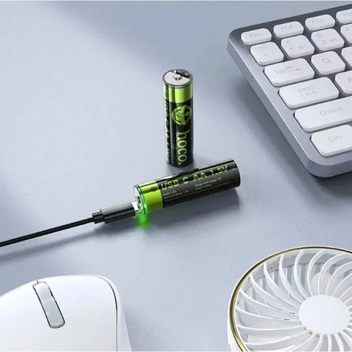 Акумулятори пальчик AA 3200 mAh 2 шт. з роз'ємом Type-C HOCO JA3 - фото 4