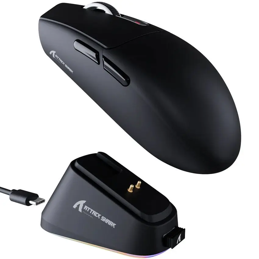 Мишка Attack Shark G3 PRO, Wireless/Bluetooth, 25000dpi. (PAW3311), 6кн., Black (G3PROB_AS)