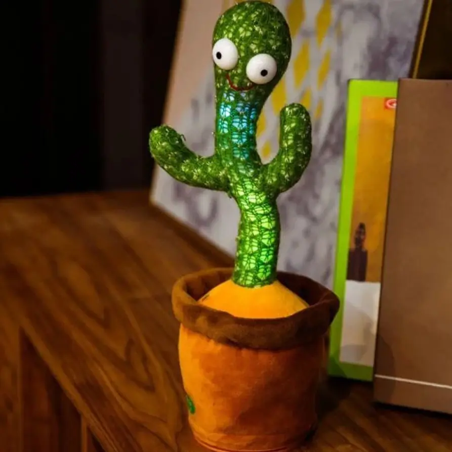 Танцюючий та співаючий кактус Dancing Cactus на 120 пісень з підсвічуванням Зелений - фото 7