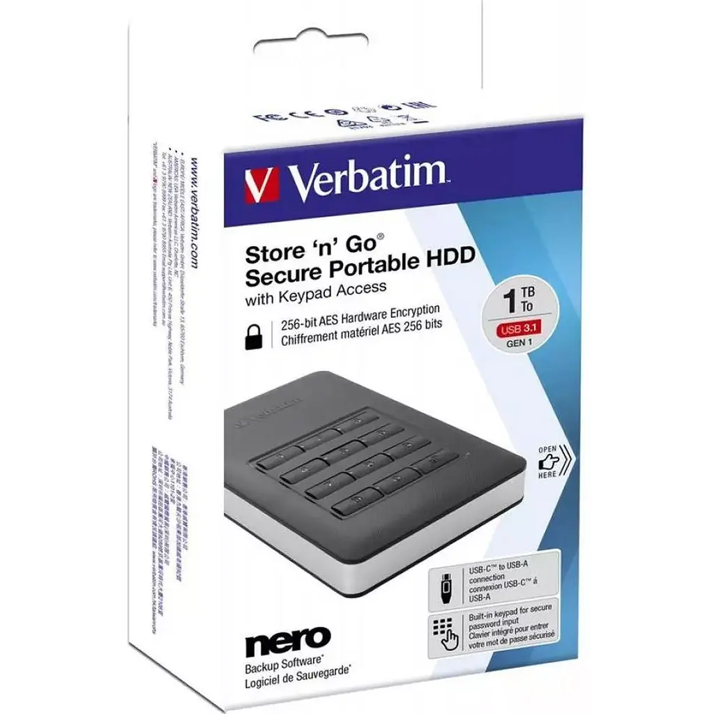 Зовнішній жорсткий диск Verbatim Store 'n' Go KeyPad 1TB (53401) [157798] - фото 7