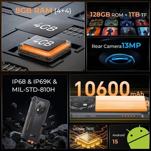 Смартфон Oukitel G1 S 4/128GB Black (Global) NFC - фото 3
