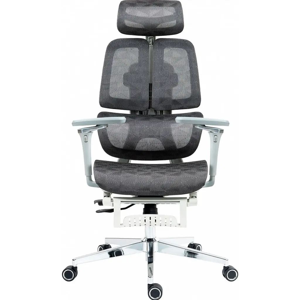 Офісне крісло GT Racer B-2450 White/Gray [121431] - фото 3