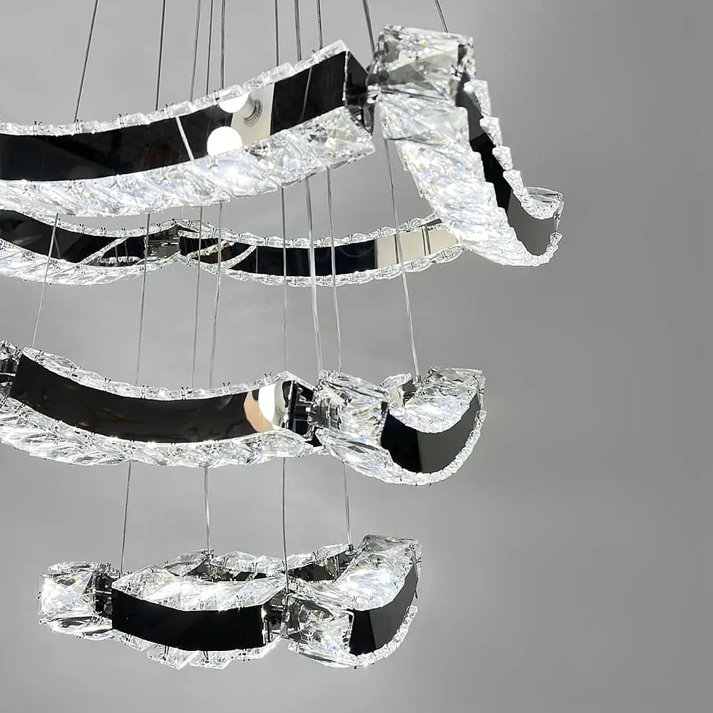 Элегантная хрустальная люстра на 3 яруса 40+30+20 см Ст. (T) C 206/3 (400+300+200) | Line F - фото 4