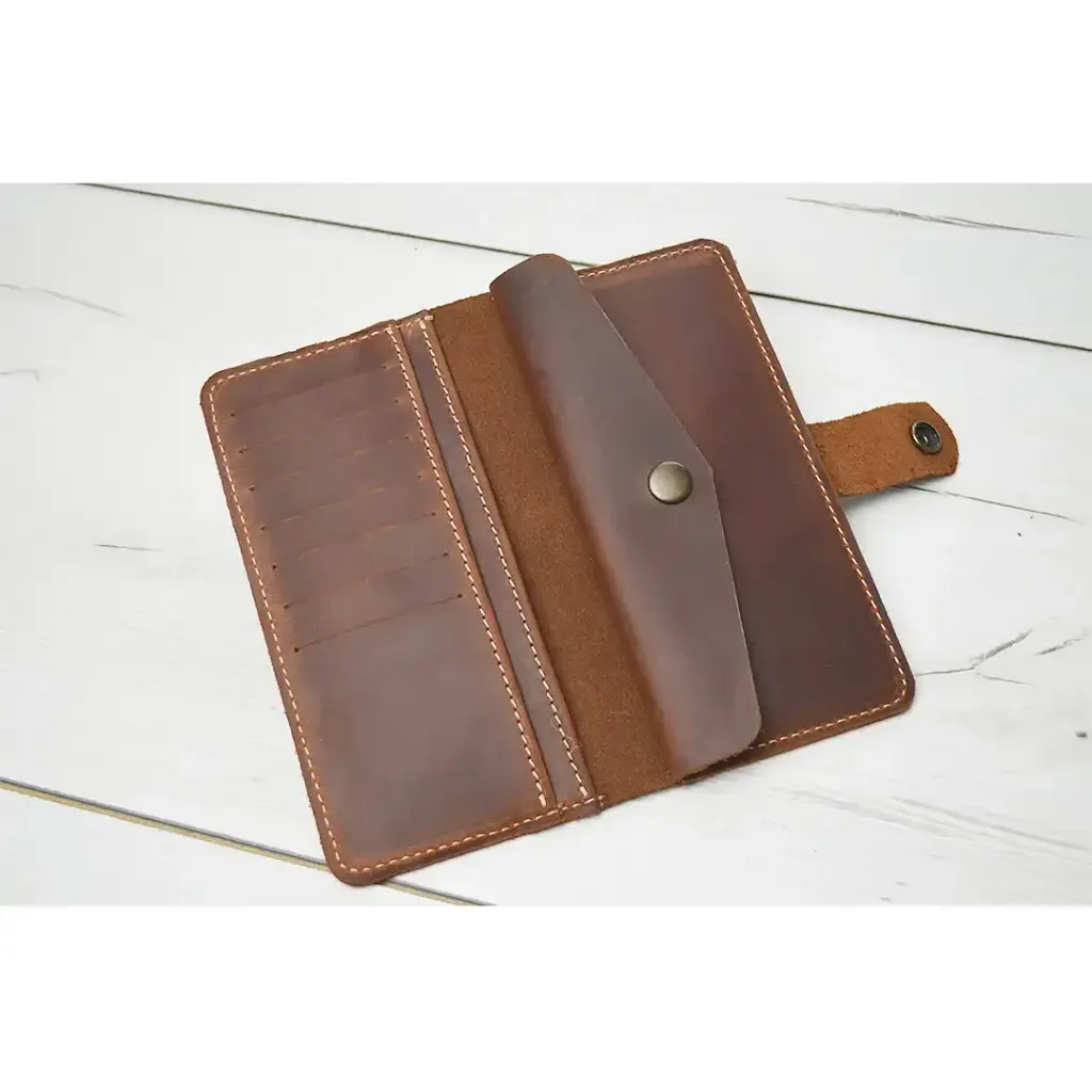 Кошелек-купюрщик Crazy Horse мужской коньячный - фото 3