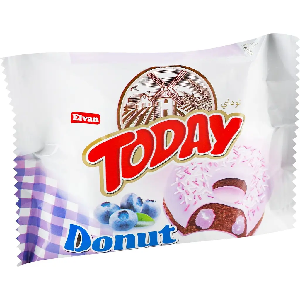 Пончик Elvan Today Donut у глазурі з чорничною начинкою 50 г - фото 2