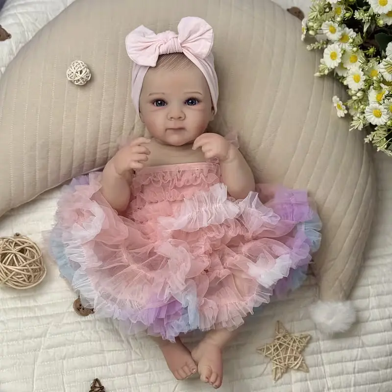 Лялька Реборн 48 см вініловая, реалістичний пупс у сукні принцеси Doll Reborn Baby Born К0100801 - фото 5