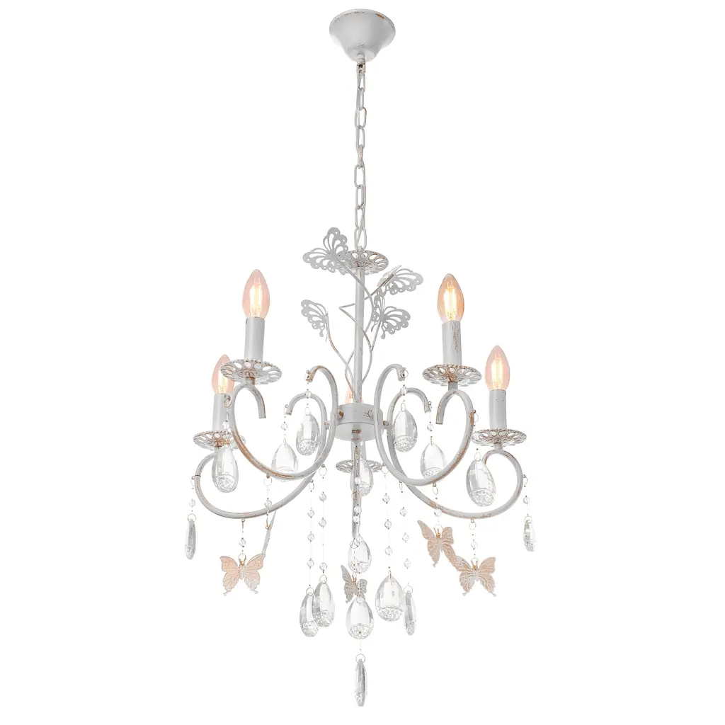 Люстра подвесная Brille свеча для холла E14 40W WH (BCL-691S/5) - фото 6