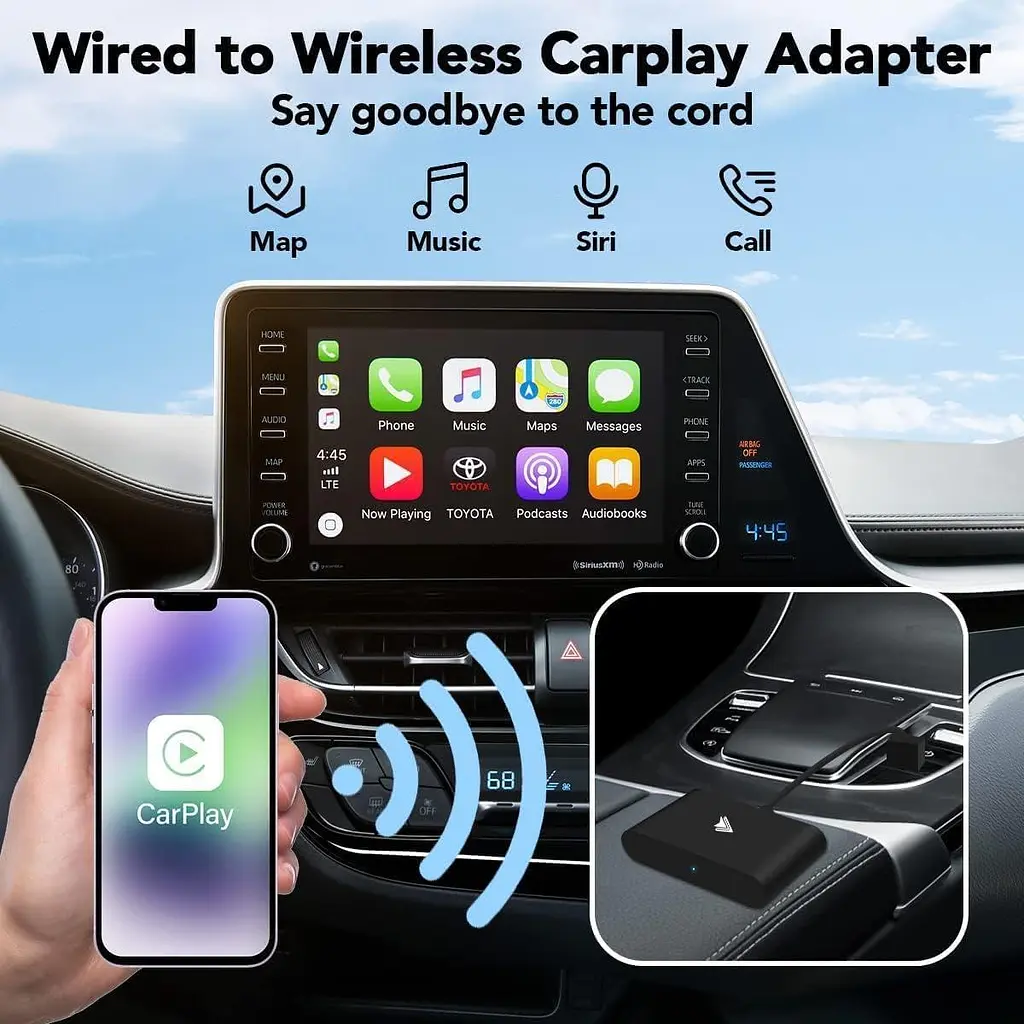 Бездротовий адаптер BEAPHIE 2 в 1 CarPlay та автоматичний бездротовий адаптер Android, бездротовий адаптер CarPlay 2024 - фото 4