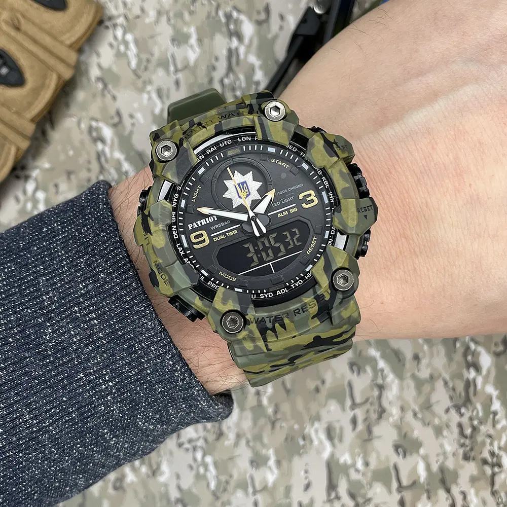 Чоловічий наручний годинник 001CMGRPO Поліція Зелений камуфляж + Коробка. Patriot acs0031080 - фото 3