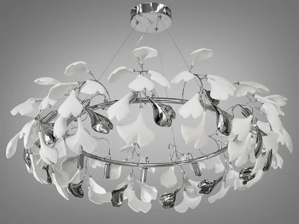 Эксклюзивная подвесная люстра с фарфоровыми элементами - фото 2