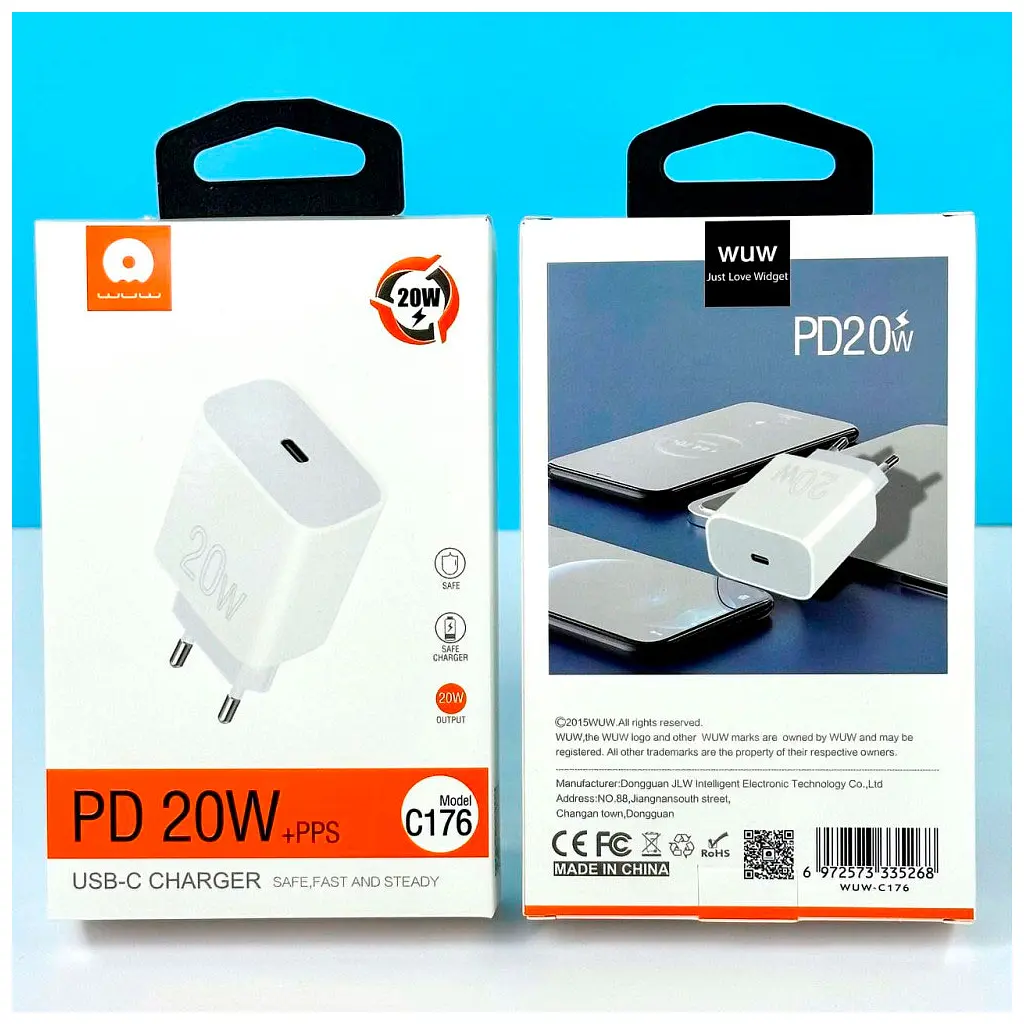 Зарядний пристрій WUW C176 USB-C PD 20 Вт білий (WUW-C176) - фото 5