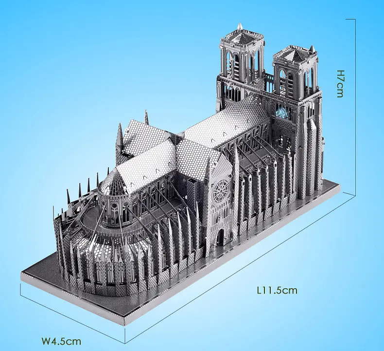 Колекційна модель PIECECOOL NOTRE DAME CATHEDRAL PARIS SILVER P016-S - фото 5