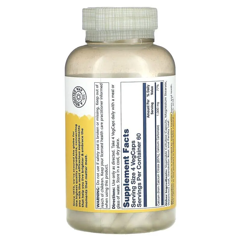 Вітаміни та мінерали Solaray Calcium Citrate, 1000 mg - фото 2