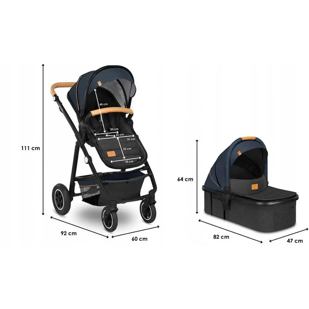 Коляска універсальна 3в1 Lionelo Amber Blue Navy, темно-синя (LO-AMBER BLUE NAVY (3in1)) - фото 5