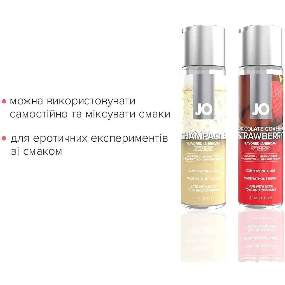 Набір лубрикантів System JO Sweet&Bubbly - Champagne & Chocolate CoveRed Strawberry (2x60 мл) - фото 2