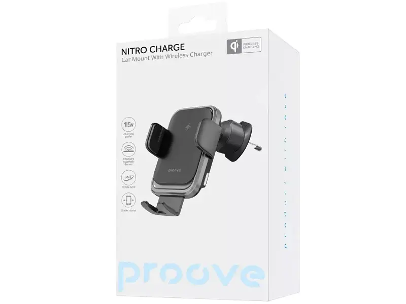 Автомобільний тримач для смартфона Proove Nitro Charge 15W (WHNC15002005) - фото 3