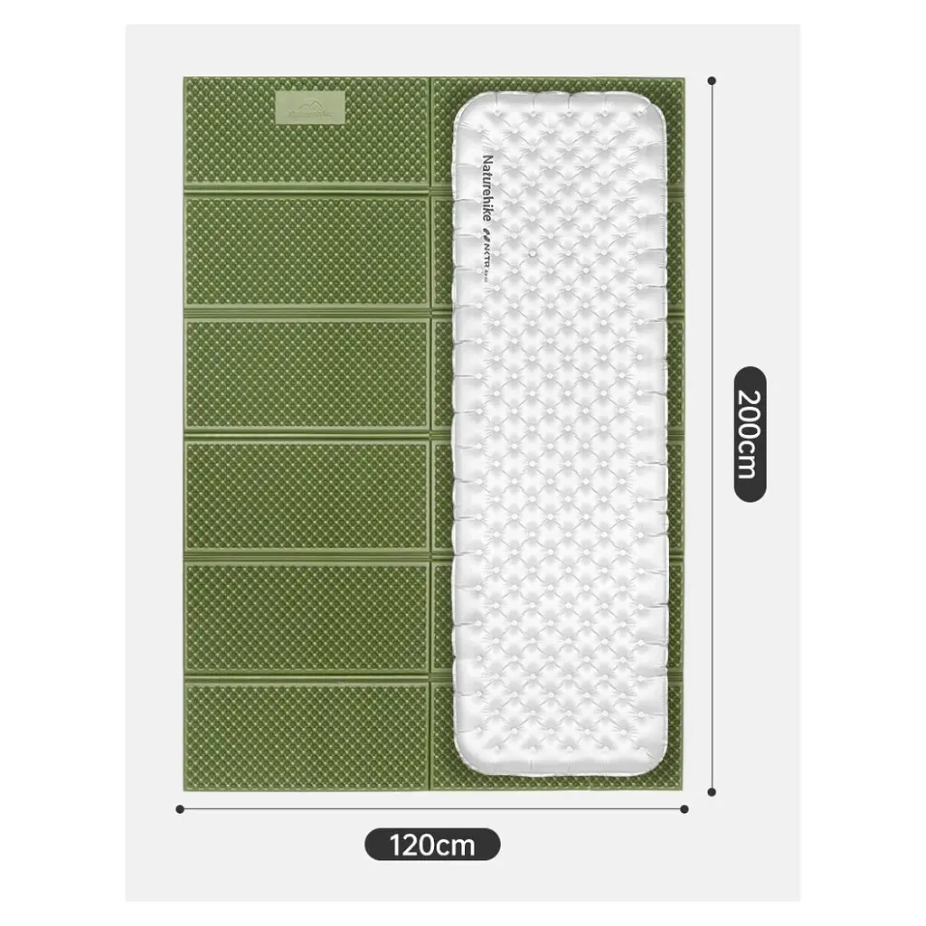 Туристичний килимок Naturehike CNK2450WS044 подвійний 200x120х1,8см зелений (6927595789995) - фото 2