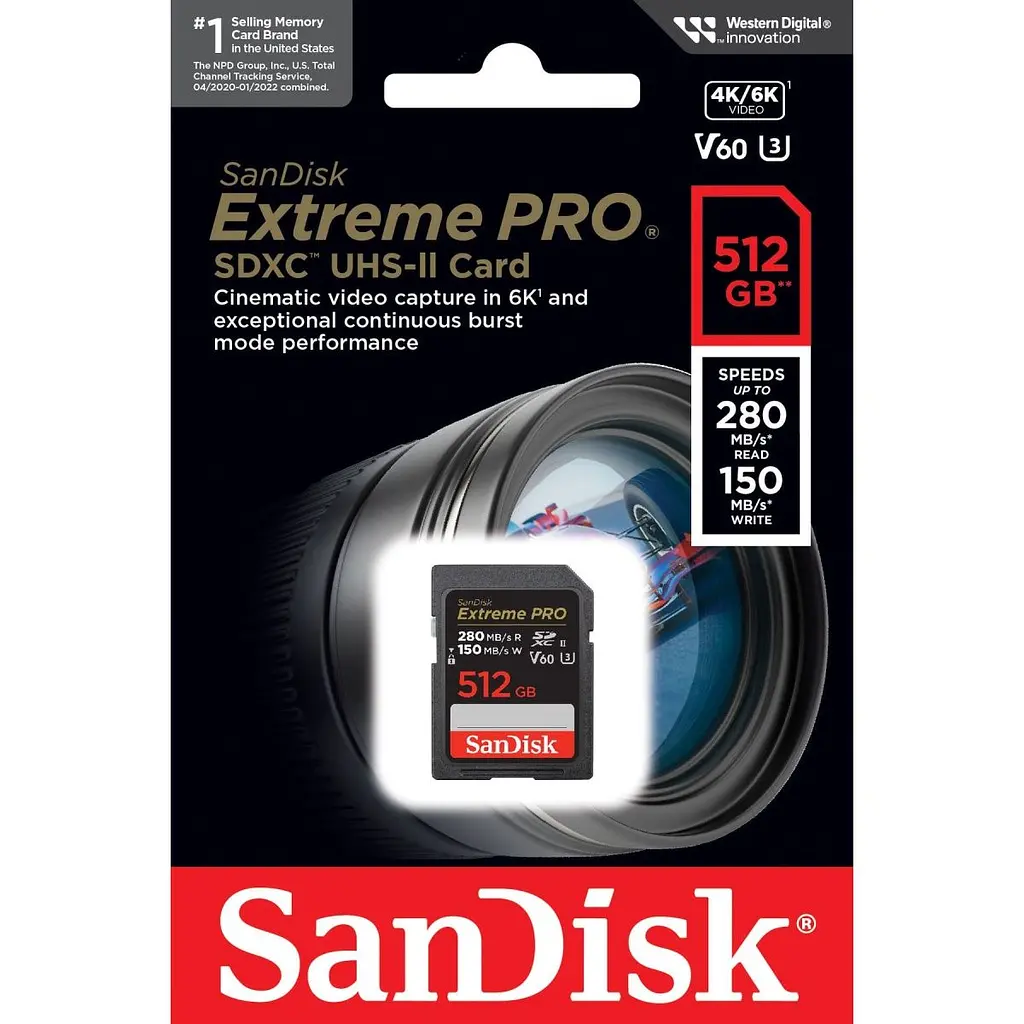 Карта пам'яті SanDisk SDXC Extreme Pro 512GB UHS-II U3 V60 Class 10 (SDSDXEP-512G-GN4IN) [136569] - фото 4