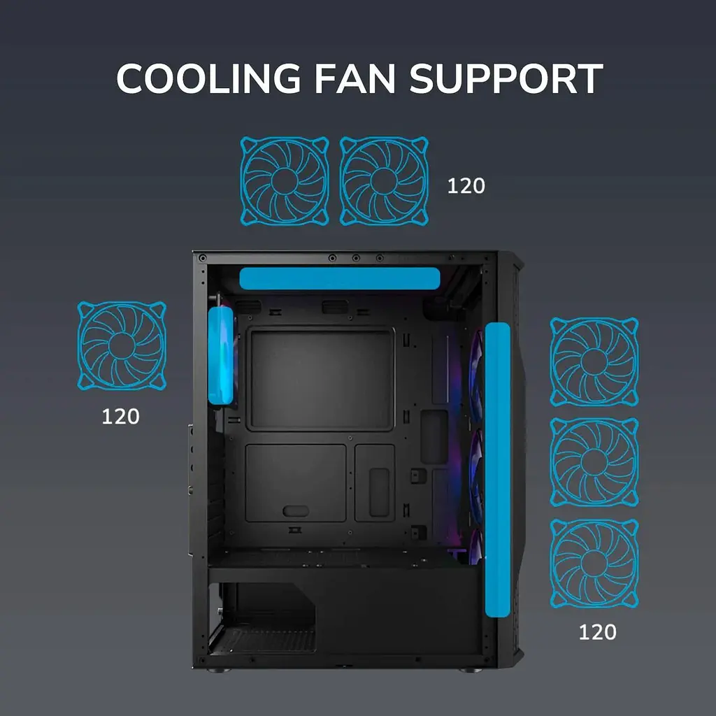 Корпус Cougar MX110 Uniface RGB Black (MX110 RGB) - фото 14