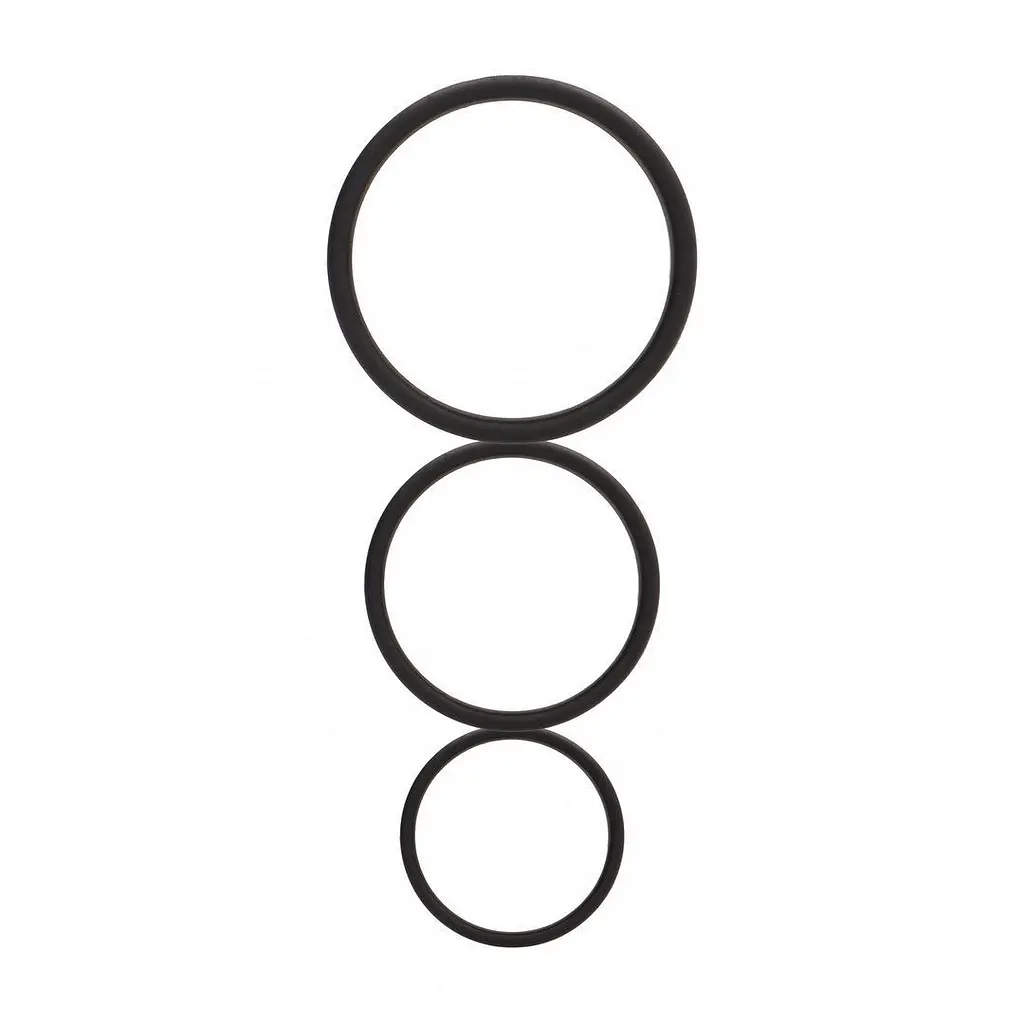 Набір ерекційних кілець Shots Toys Flat Ring, 3 шт (чорний)