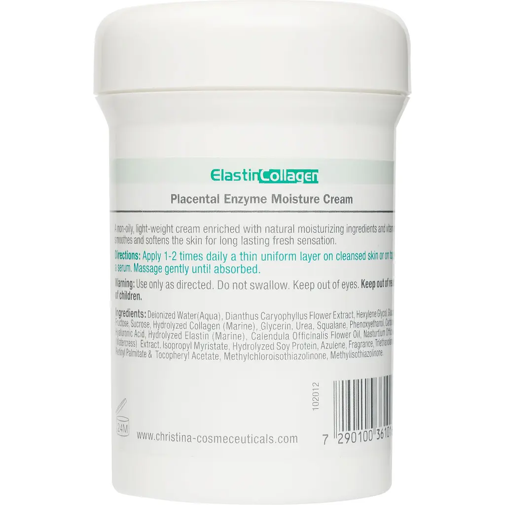 Увлажняющий крем для жирной кожи Christina Elastin Collagen Placental Enzyme Moisture Cream with Vitamins A, E & HA 250 мл - фото 2