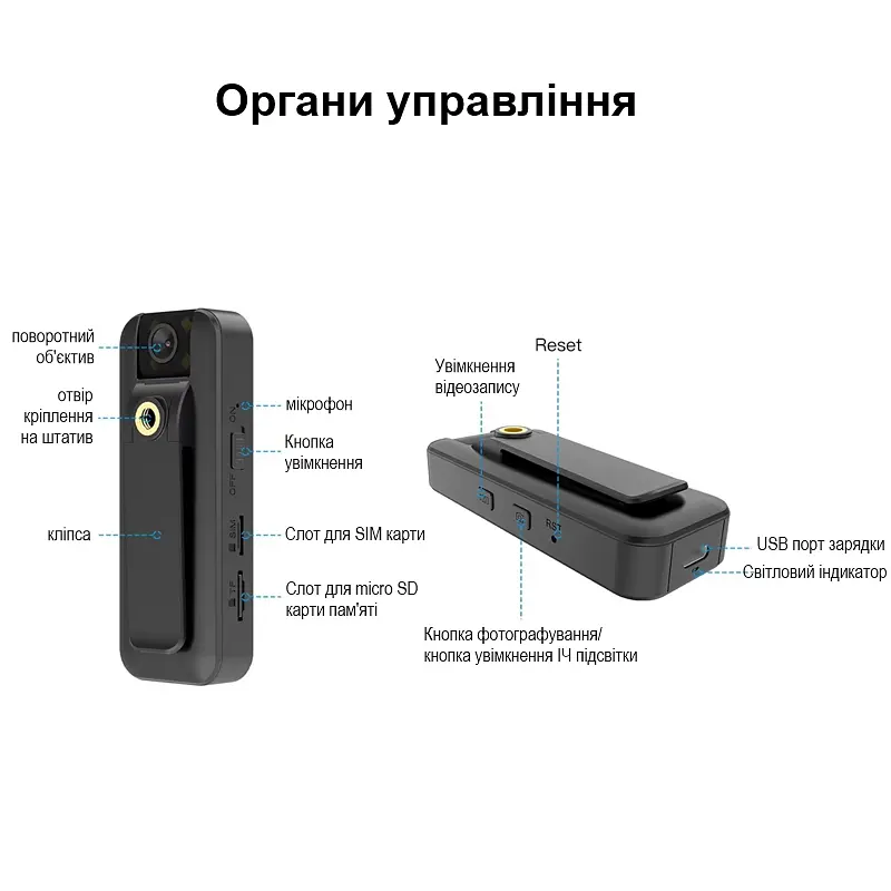 4G боді камера - портативний відеореєстратор під СІМ карту Vstarcam CB77-4G, запис у хмару (101131) - фото 6