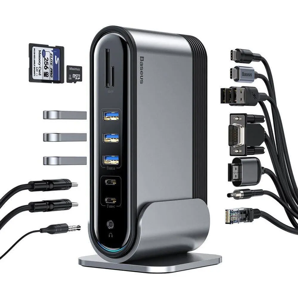 Хаб-концентратор Baseus Working Station Type-C Hub док-станція CAHub-BG0G - фото 3