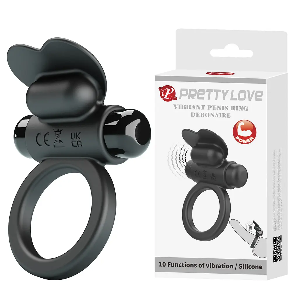 Эрекционное виброкольцо Debonaire Black от Pretty Love