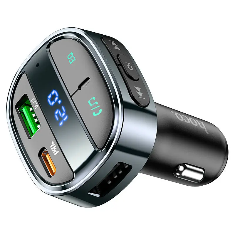 АЗП FM модулятор E70 PD30W+QC3.0 (1USB-A/1C) Чорний Hoco teh0029938 - фото 3