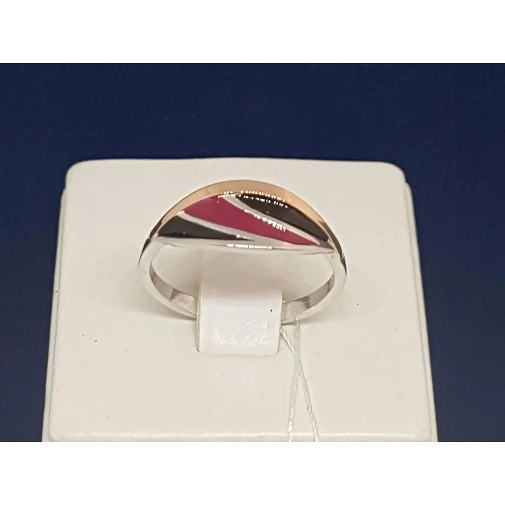 Серебряное кольцо Полина с эмалью и позолотой. ЛУИЗА 18 - фото 4