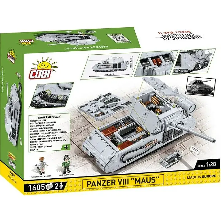 Конструктор Cobi Вторая Мировая Война Танк Maus, 890 деталей (COBI-2559) - фото 2
