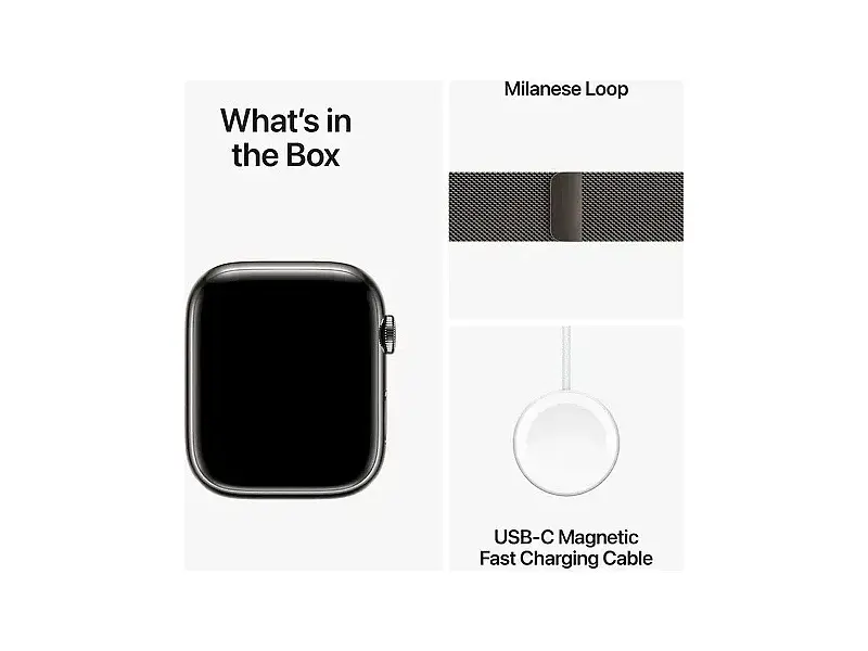 Смарт-годинник Apple Watch Series 9 GPS + Cellular 45mm Graphite S. Steel Case w. Graphite Milanese Loop (MRMX3) - фото 9