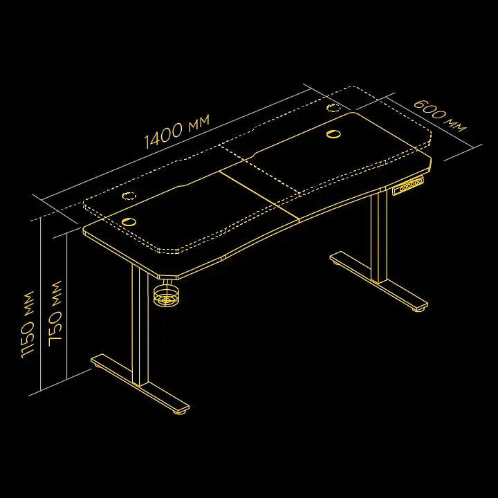 Комп'ютерний ігровий стіл Hator Vast Pro Black [HTD-050] [93495] - фото 8