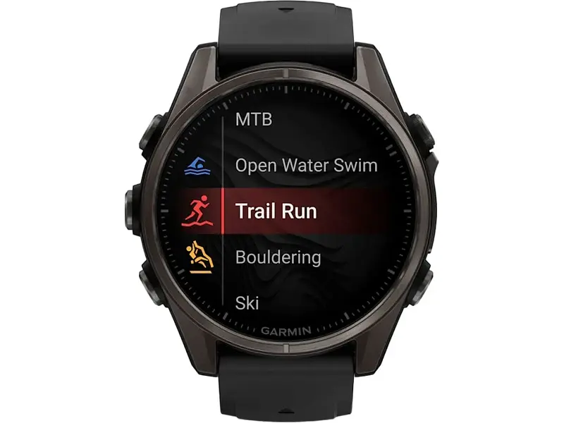 Спортивний годинник Garmin Fenix 8 43mm AMOLED Sapphire Carbon Gray DLC Tit. w. Black/Pebble Gray S. Band (010-02903-20/21) - фото 11