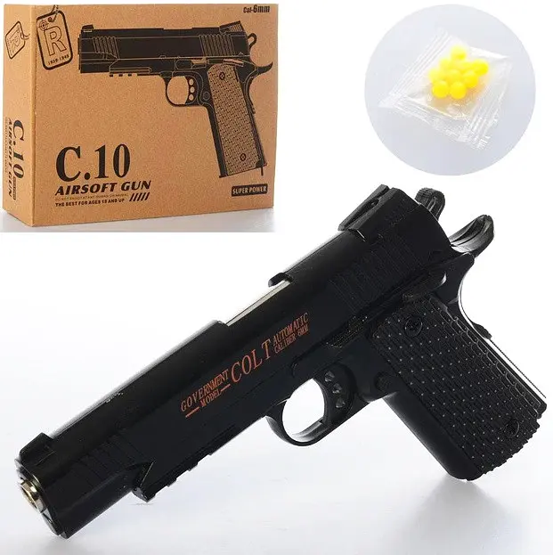 Іграшковий пістолет для страйкболу Airsoft Gun C.10 реалістична ігрова модель Чорний - фото 4