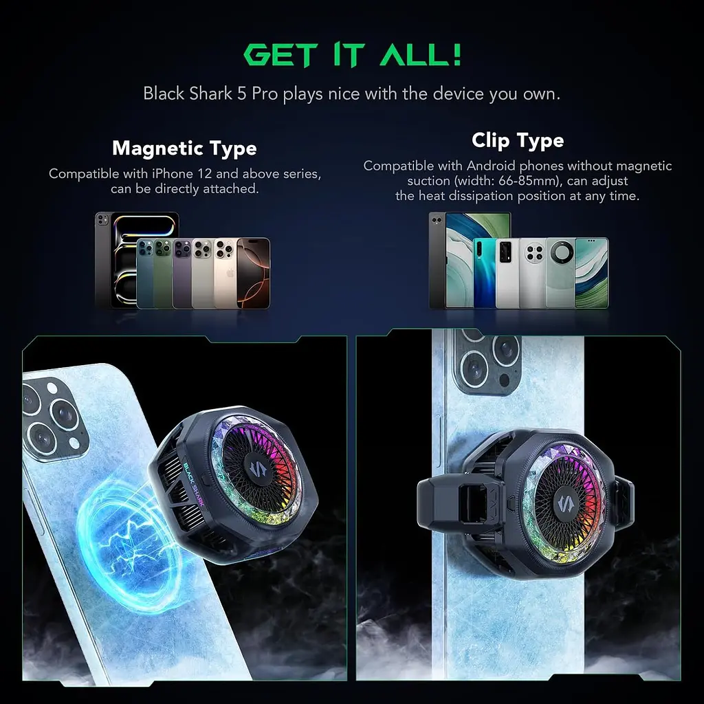 Кулер для смартфона Black Shark FunCooler 5 Pro Magnetic Edition Black (BHR08BRCN) [147779] - фото 6